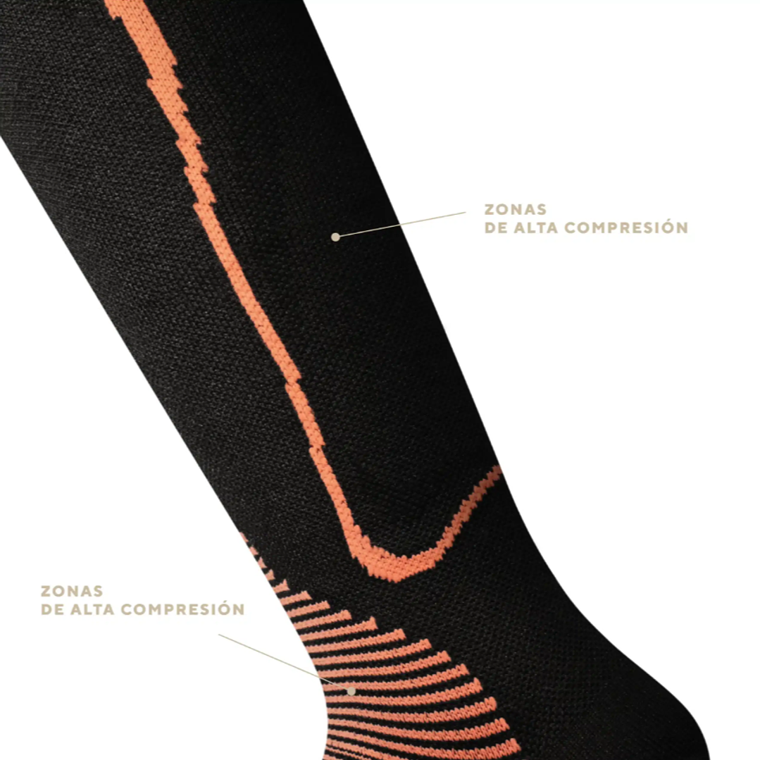 Calcetines Deportivos Compresores Negro Naranja Q'inti 3