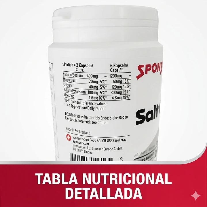 Pastillas de Sal sin Cafeína 120 Cápsulas  2