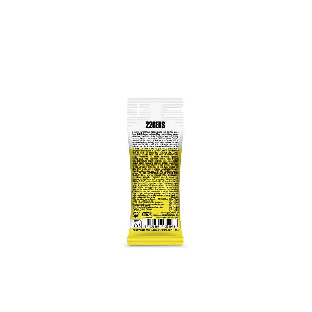 High Energy Gel XS Sabor Limón con 30gr de CH 2