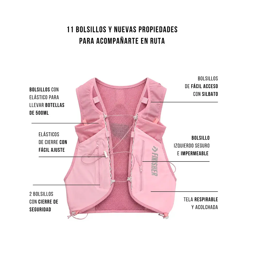 Running Vest de Hidratación Finisher Montblanc Rosa– Trail Running 2