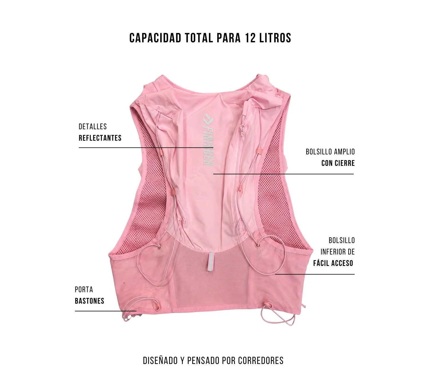 Running Vest de Hidratación Finisher Montblanc Rosa– Trail Running 3