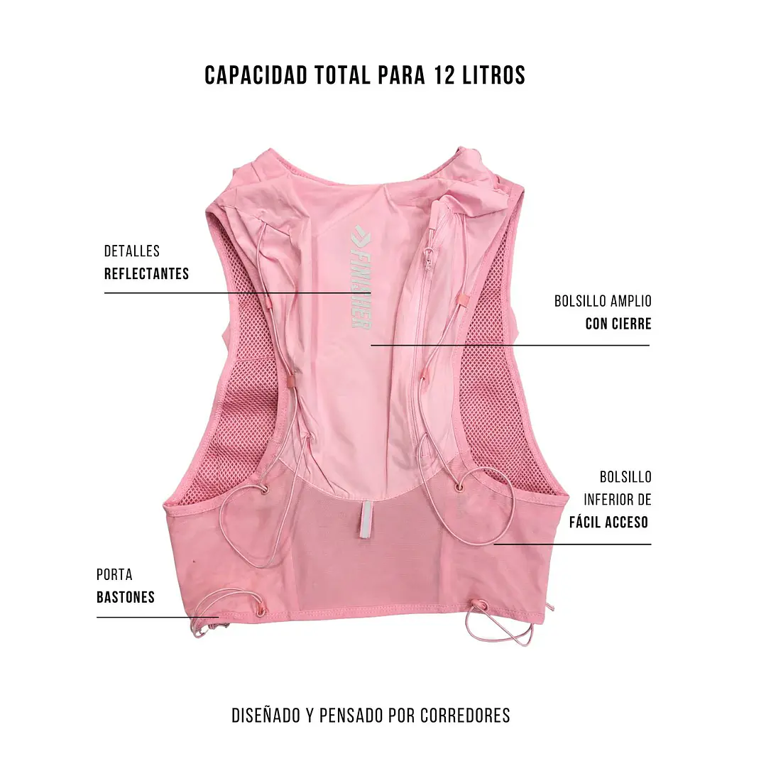 Running Vest de Hidratación Finisher Montblanc Rosa– Trail Running 3