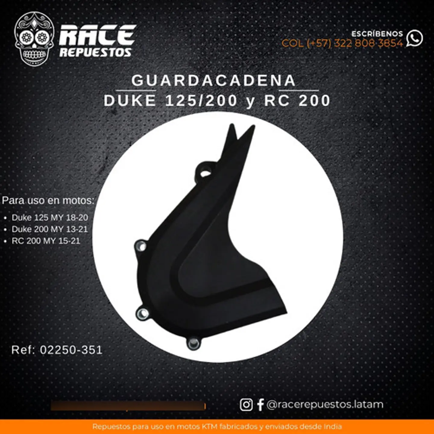 Guarda Cadena Ktm Duke 200 Ktm Rc 200 Original Clasica 3