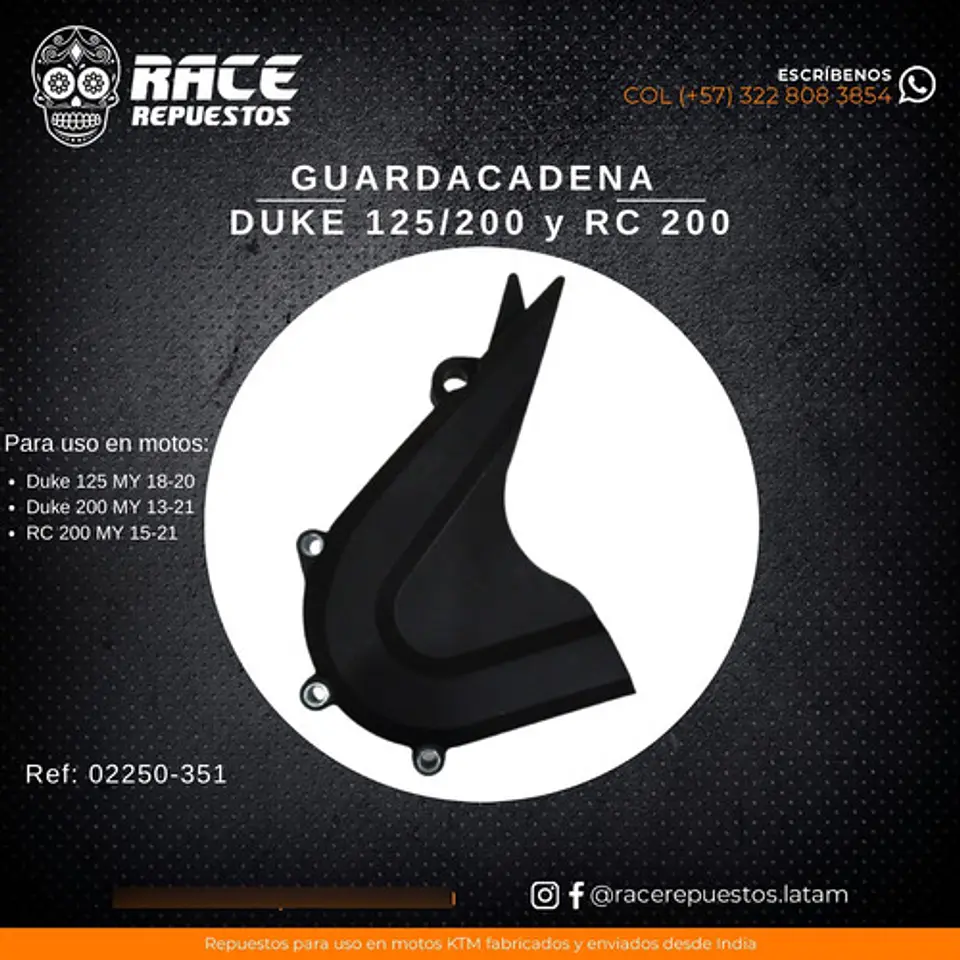 Guarda Cadena Ktm Duke 200 Ktm Rc 200 Original Clasica 3
