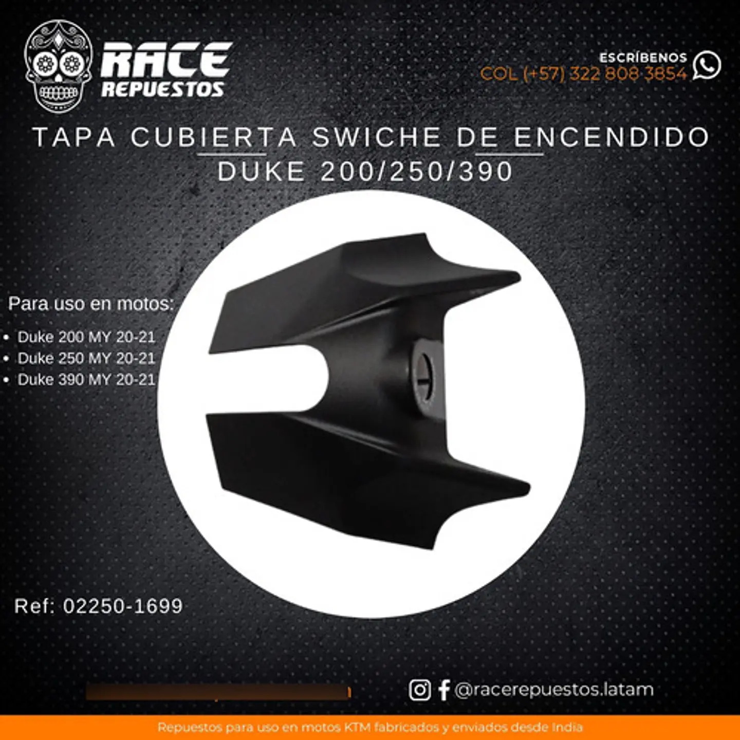 Tapa Cubierta Swiche De Encendido Ktm Duke 200/250/390 3