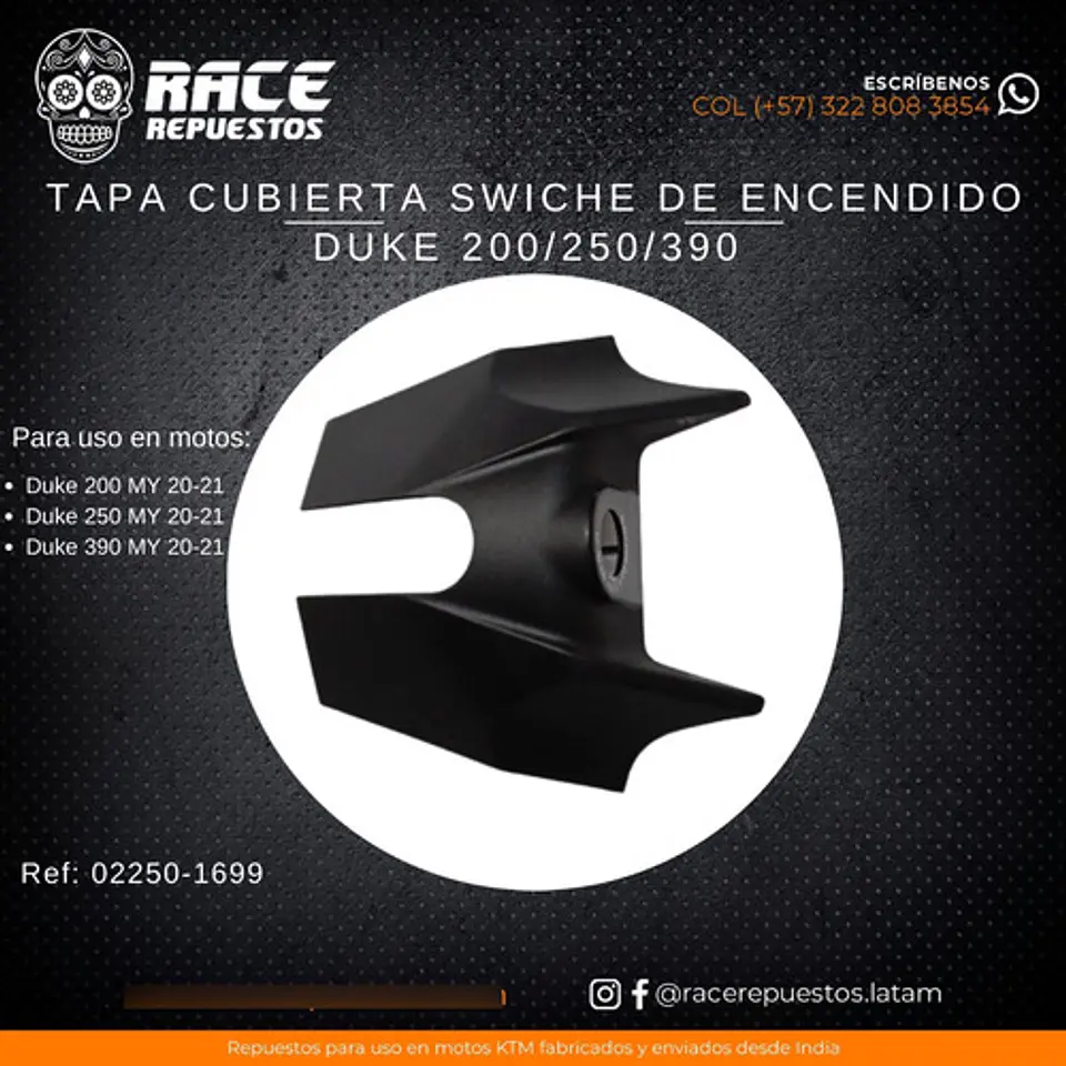 Tapa Cubierta Swiche De Encendido Ktm Duke 200/250/390 3