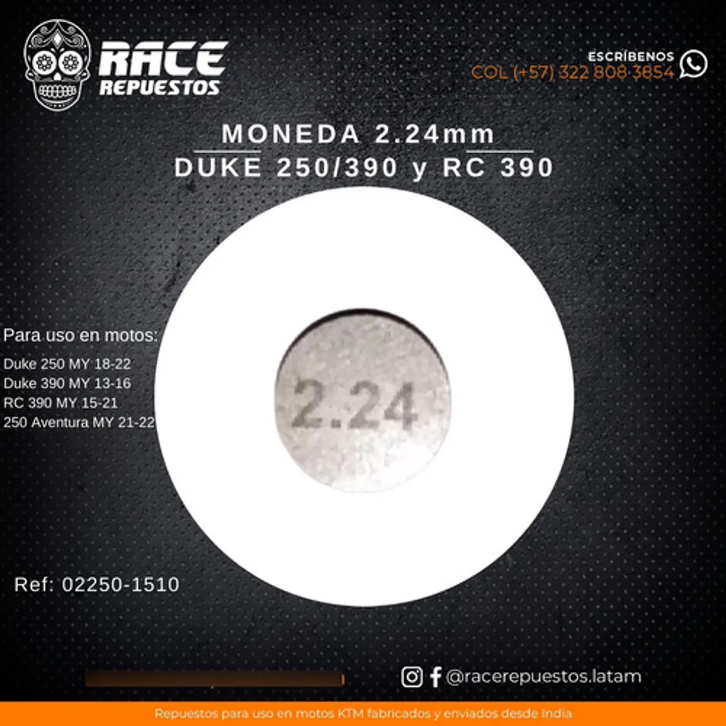 Moneda 2.24mm Original Ktm Duke 250 Duke390 Rc 390 Adventure 2