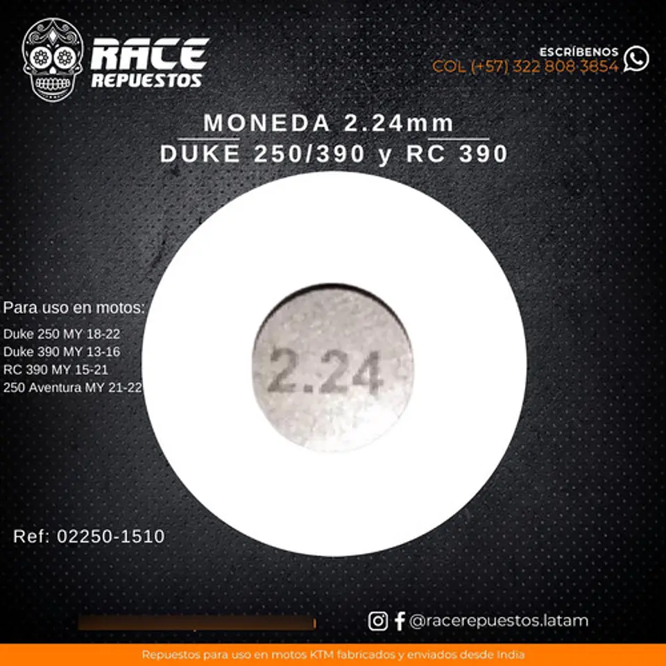 Moneda 2.24mm Original Ktm Duke 250 Duke390 Rc 390 Adventure 2
