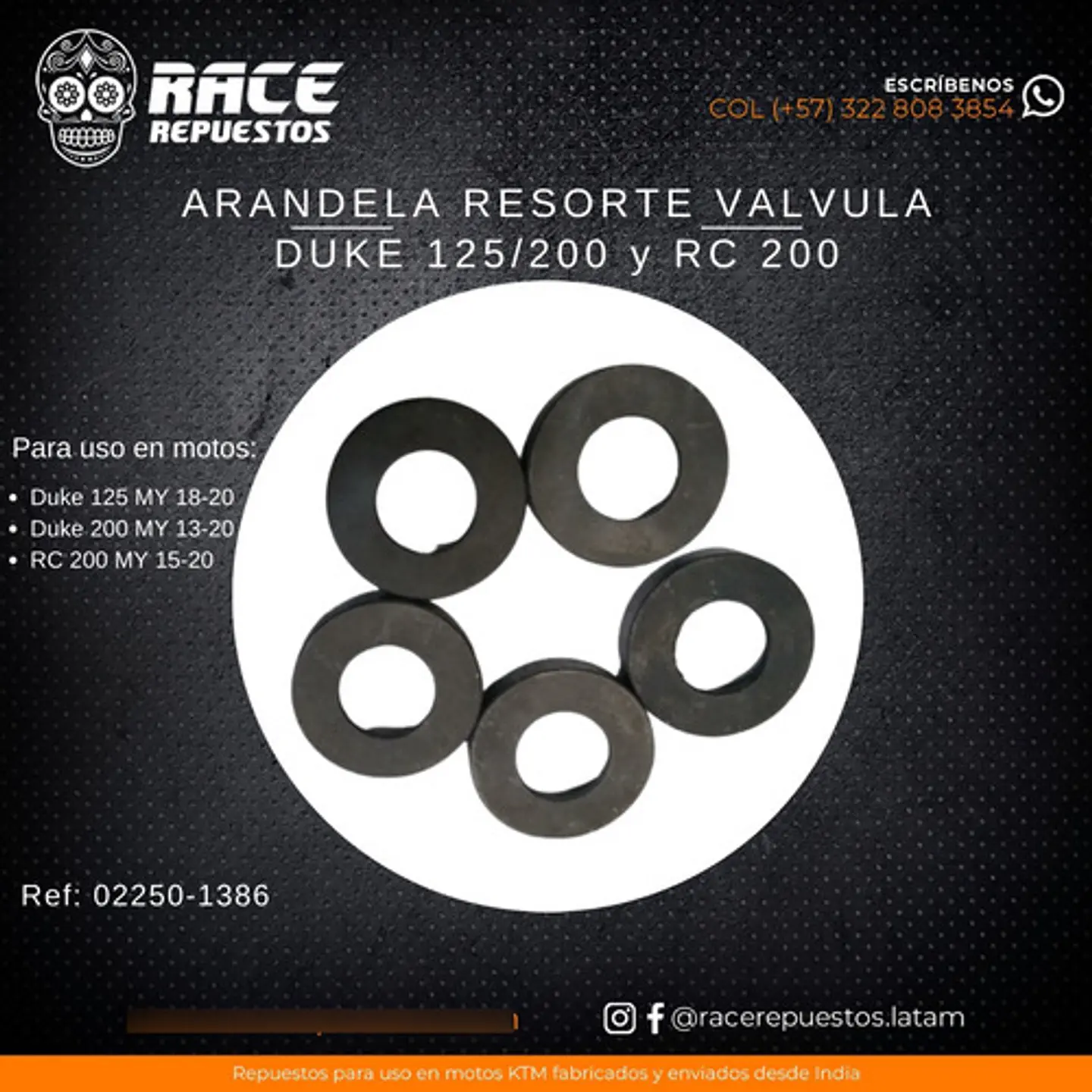 Arandela Resorte Valvula Original Ktm Duke 125/200 Y Rc 200 3