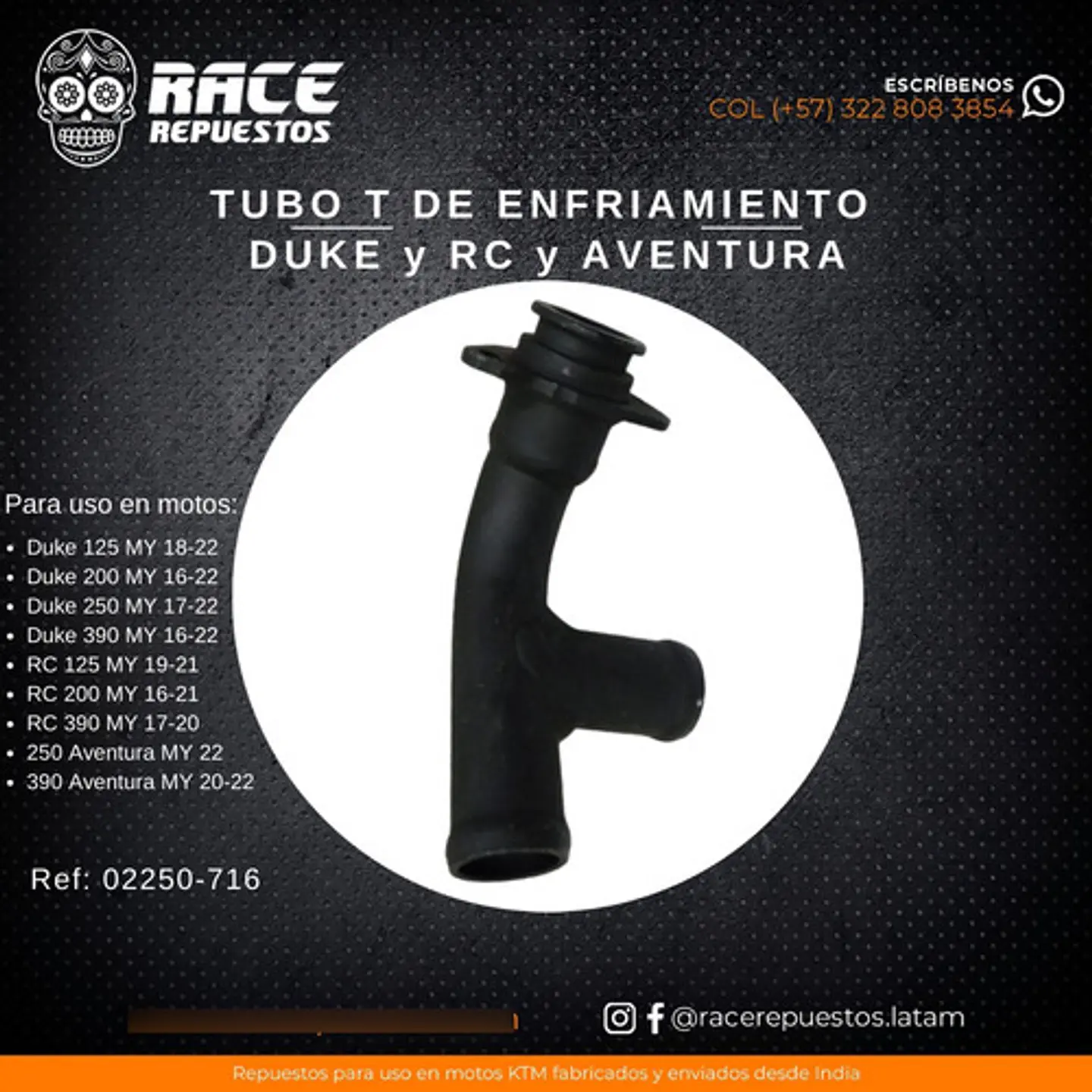 Tubo T De Enfriamiento Original Ktm Duke 125/200/250/390 2