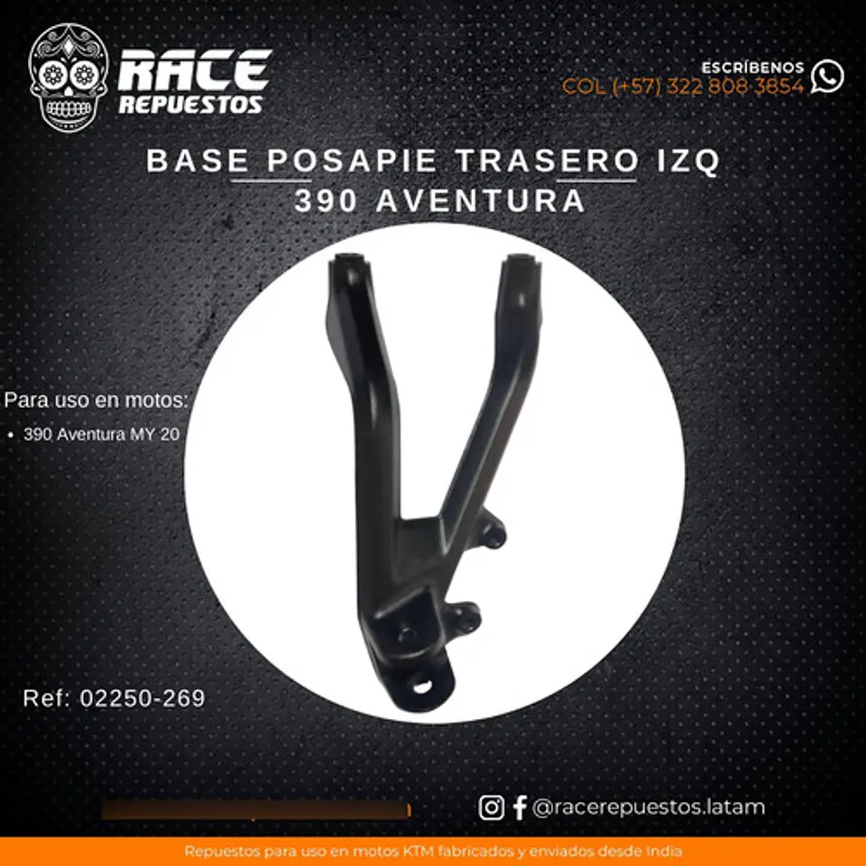 Estribera Trasero Izquierdo Ktm Adventure 390 Original 2
