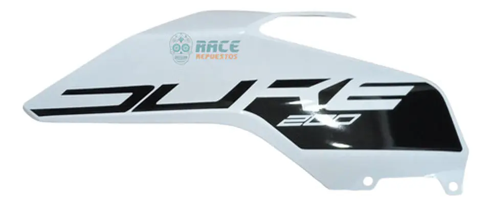 Tapa Tanque Bencina Izquierda Ktm Duke 200ng Blanca Cerámica 1