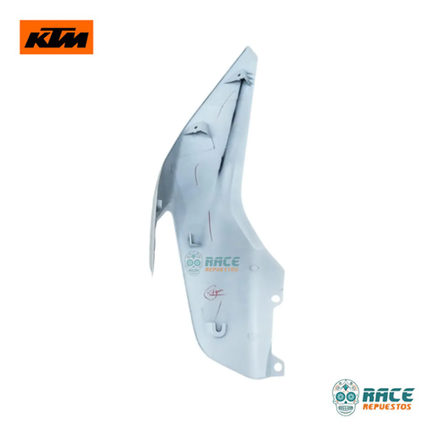 Tapa Tanque Bencina Izquierda Ktm Duke 200ng Blanca Cerámica 3