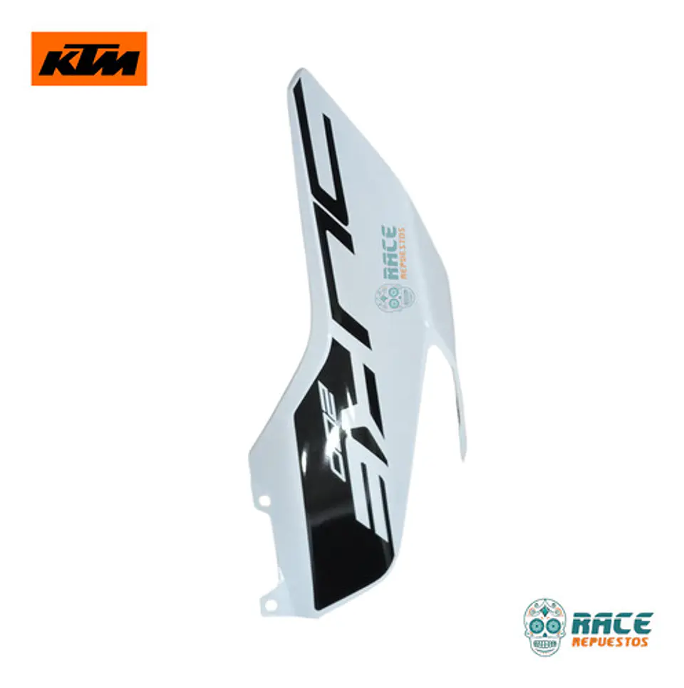 Tapa Tanque Bencina Izquierda Ktm Duke 200ng Blanca Cerámica 4