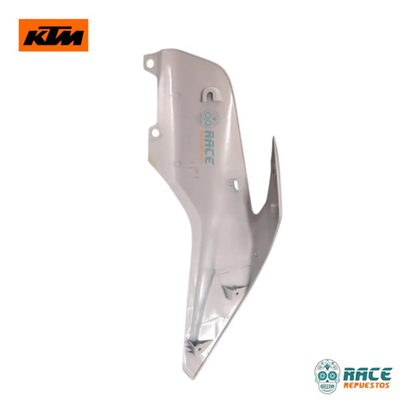 Tapa Tanque Derecha Ktm Duke 390 Original Nueva Blanco Con Detalles Naranjas 2