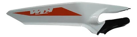Tapa Sillín Izquierda Blanca Con Calca Duke Ktm 200 Original Blanco Con Calca Naranja