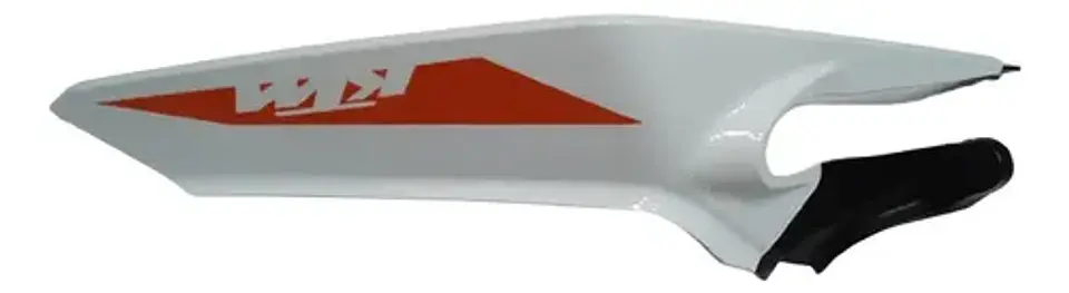 Tapa Sillín Izquierda Blanca Con Calca Duke Ktm 200 Original Blanco Con Calca Naranja 1