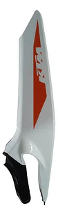 Tapa Sillín Izquierda Blanca Con Calca Duke Ktm 200 Original Blanco Con Calca Naranja - Miniatura 2