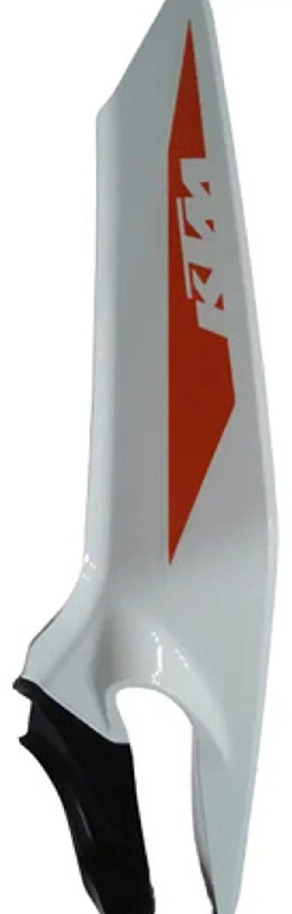 Tapa Sillín Izquierda Blanca Con Calca Duke Ktm 200 Original Blanco Con Calca Naranja 2