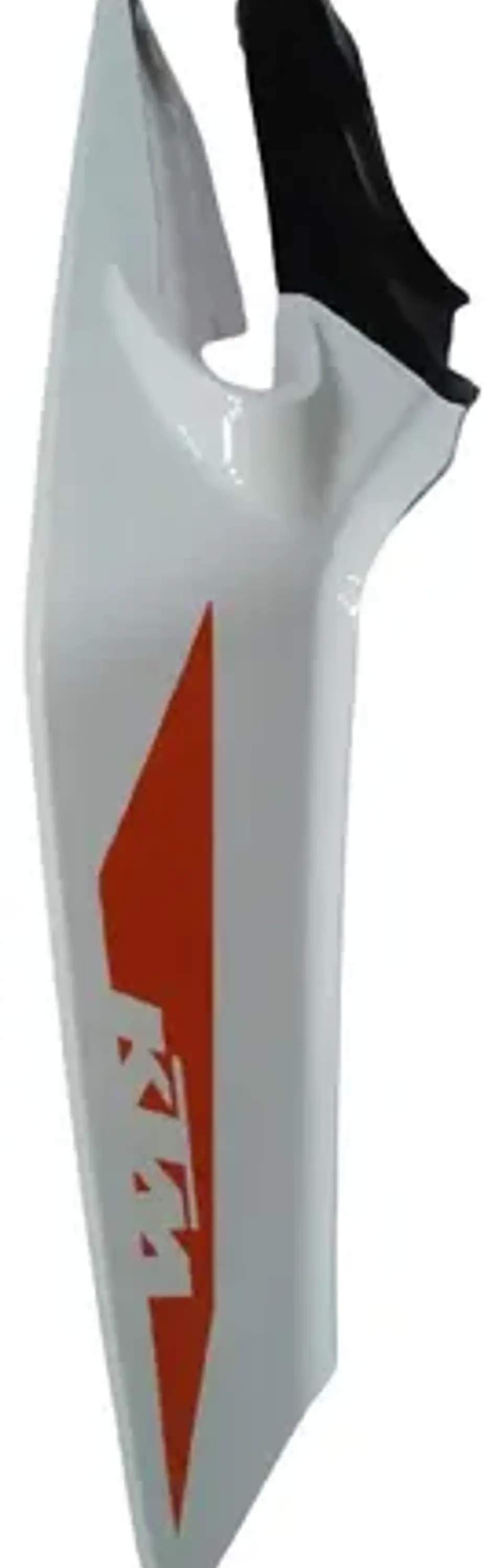 Tapa Sillín Izquierda Blanca Con Calca Duke Ktm 200 Original Blanco Con Calca Naranja 3