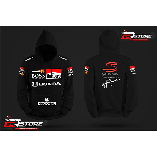 Poleron Canguro Marlboro Boss Honda Senna