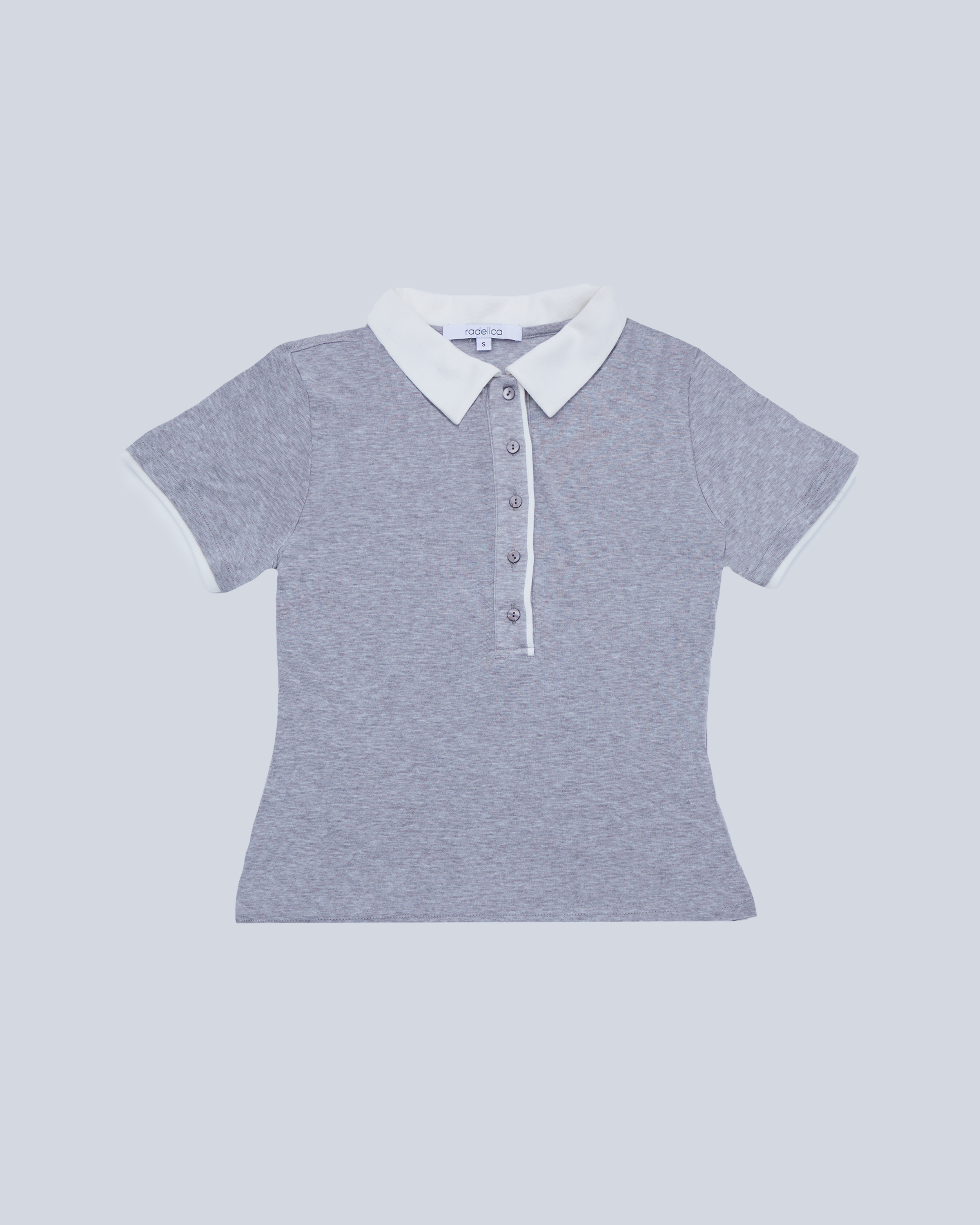 Polera Polo Bicolor - Gris