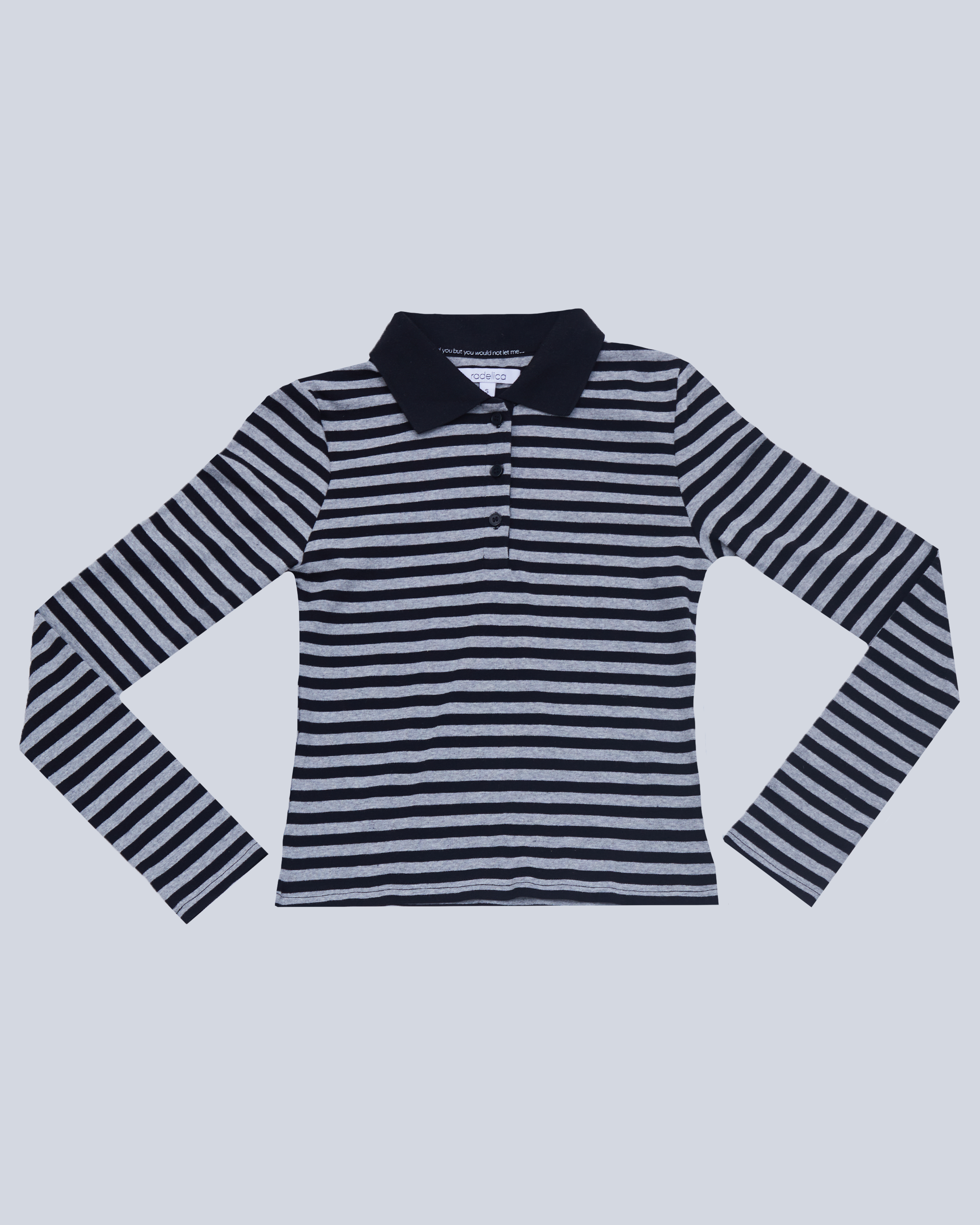 Polera Manga Larga Stripes - Negro