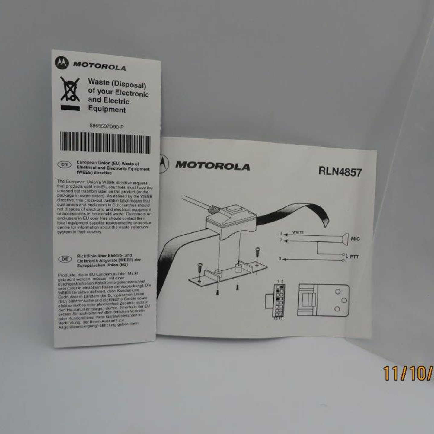 Pulsador Ptt Con Velcro Motorola Para Camión O Camioneta Original 4