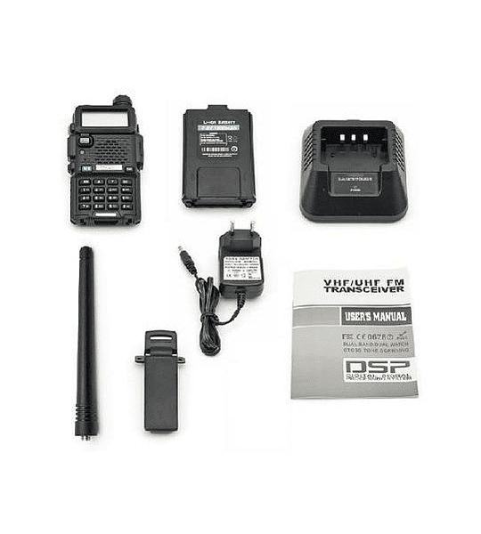 BAOFENG UV-5R, Radio Dualband portátil de dos vías programable VHF 136-174 Mhz y UHF 400-520 Mhz 