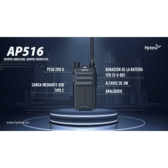 Radio Portátil Analógica Hytera AP516 400-470 MHz, UHF