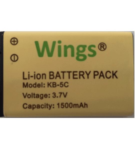 Batería Wings de Ion Litio de 1500 mAh rango 5-5-90 (9 horas según uso)