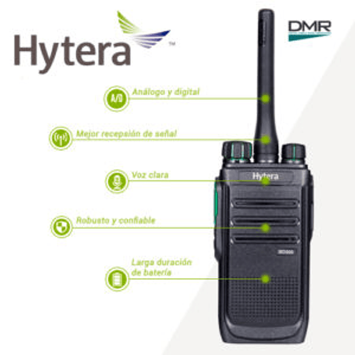 Hytera BD506 UHF1 410-480 Mhz 48CH DMR Tier II 4W Radio digital y analógica con cancelación de ruido, de gran cobertura en distancia excelente para negocios y logística sin pan Precio con iva incluido 11