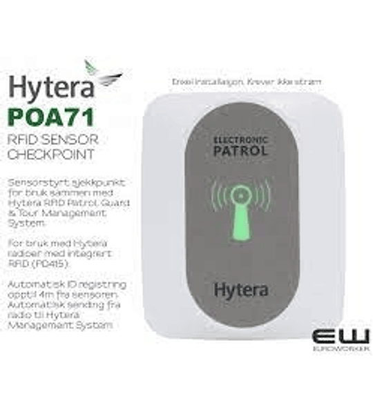 ¡OFERTA! Pack 10 POA71 Punto de control de patrulla RFID (dispositivo pasivo) para usar con el Hytera Patrol Sistem y radios Hytera. Fácil de instalar, no requiere energía.