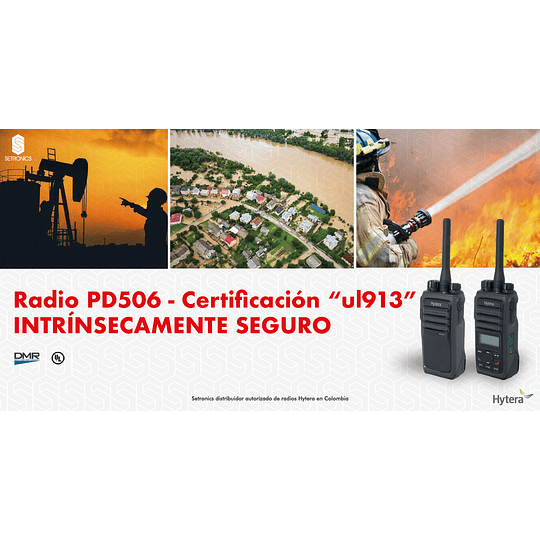 Hytera PD506 Radio de dos vías UHF 400-470MHz UL913  Intrínseco programable