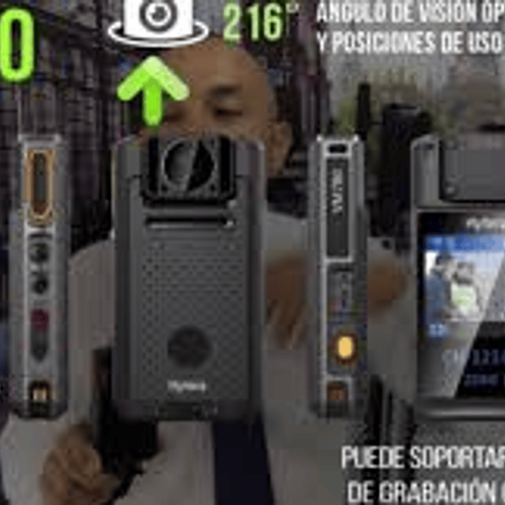 Hytera VM780 BodyCam y Radio PoC 64GB 4G Wifi GPS 216° BT4.2 NFC MIL-STD-810G IP68 Micro USB 205gr Compresión H.265 Codificación AES256 CUMPLE Ley 21659 Precio con iva incluido 20