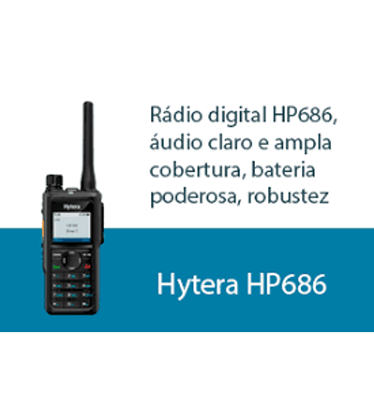 Hytera HP686 Radio Digital Profesional DMR  400-527MHz,Man- down, GPS, BT, DMR Tier II conventional, 2000mAh anti-fake battery (Li),charger,Strap,Belt C 