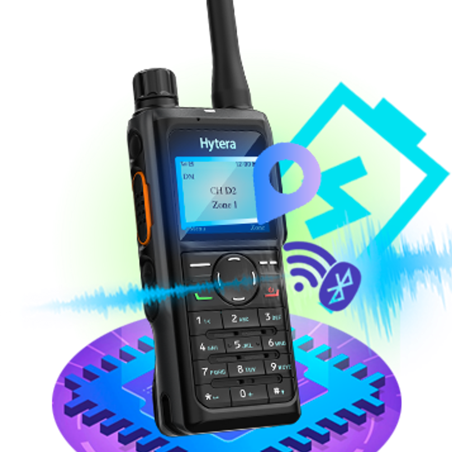 Hytera HP786 VHF 136-174MHz 1024CH DMR Tier II 5W Radio digital y analogo, con display ámbar y Man Down 9