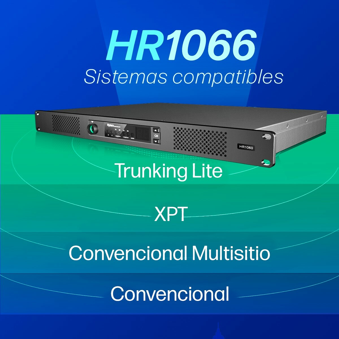 Hytera HR1066  VHF 136-174Mhz 64CH DMR Tier II y Análogo 5 - 50 watts Repetidor digital 9