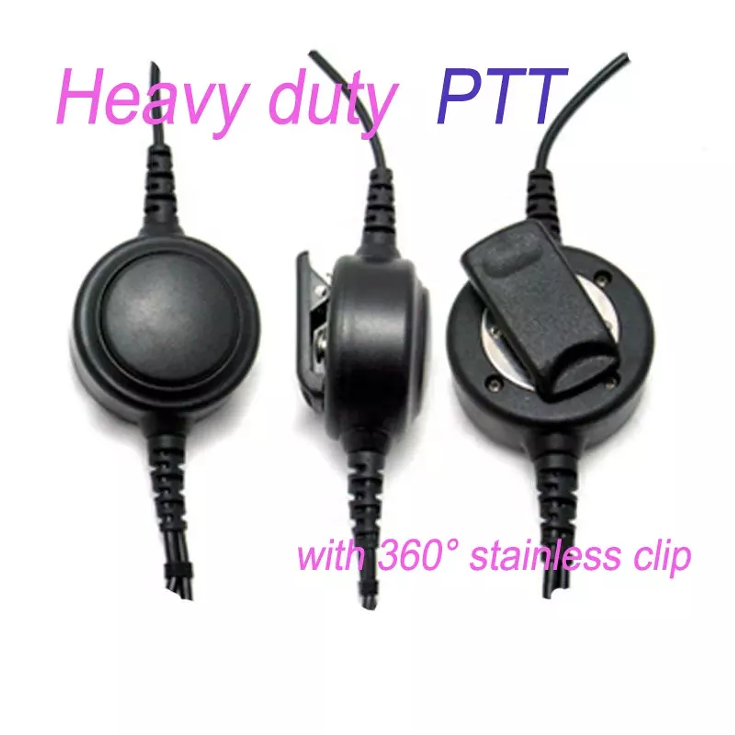 Diadema de alto ruido genérico o Auricular con cancelación de ruido y botón PTT redondo grande para radio Kenwood Baofeng Wouxun de 2 pines 5