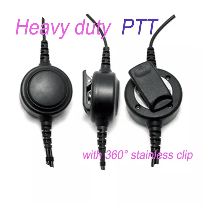 Diadema de alto ruido genérico o Auricular con cancelación de ruido y botón PTT redondo grande para radio Kenwood Baofeng Wouxun de 2 pines 5