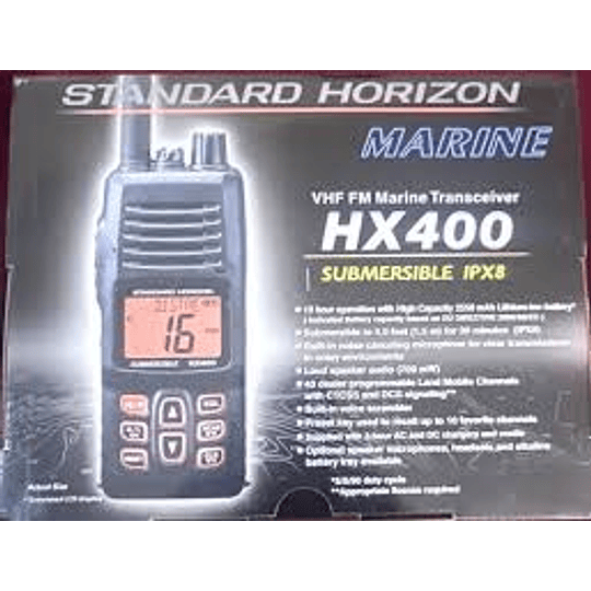Portátil Marino Standard Horizon Comercial, HX400, VHF, 5W,