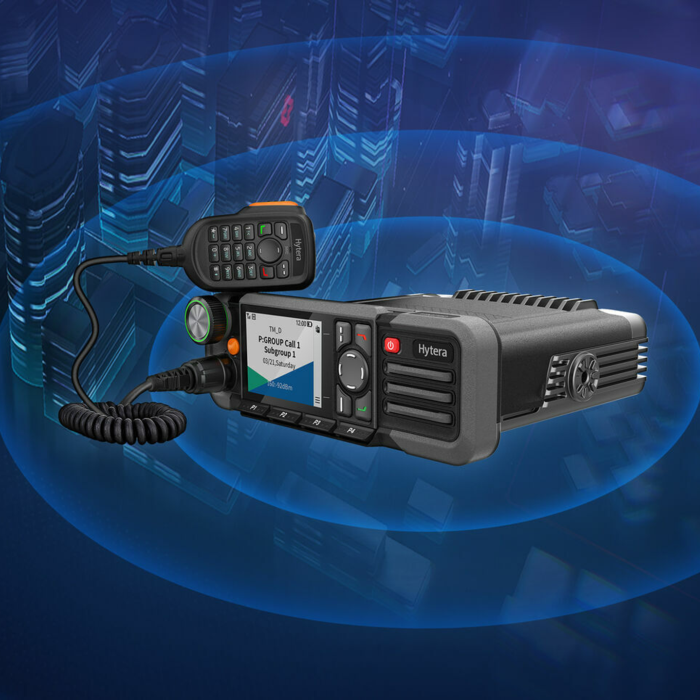 Hytera HM786L UHF1 350-470 MHz 1024CH DMR Tier II y Análogo 25W Radio móvil 5/1/25W AMBE+2 SM16A1 (RoHS) (REACH)  3