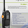 Hytera TC-320 Radio bidireccional portátil análogo programable UHF, 16 Canales, 2 W, 400-470 MHz, 1 botón programable.
