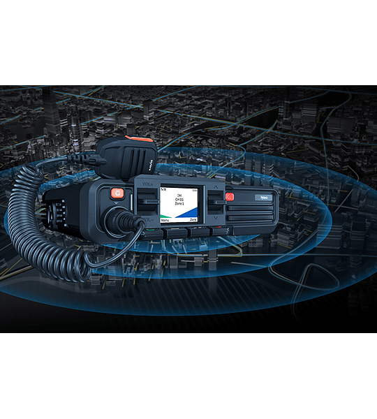 Hytera HM686 Radio Móvil digital profesional DMR UHF 400-470High Power 5/45/50W,GPS,BT,DMR Tier II conventional, LCD screen-, programable.