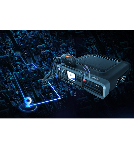 Hytera HM686 Radio Móvil digital profesional DMR UHF 400-470High Power 5/45/50W,GPS,BT,DMR Tier II conventional, LCD screen-, programable.