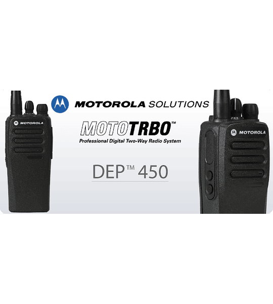 Motorola DEP™450 MOTOTRBO™ Radio portátil DMR original de dos vías de 32 canales VHF 136-174 Mhz (analógico y digital ) Comunicaciones de voz simples
