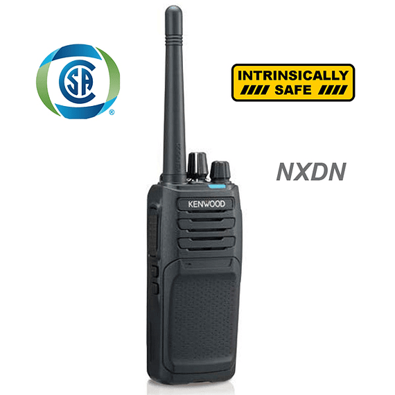 Kenwood NX-1200NK ISCK Radio portátil Intrínseco digital NXDN y analógico VHF 136-174 MHz. Sin pantalla, 5 Watts, 64 canales, roaming, encriptación