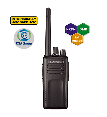 Kenwood NX-3320 K ISK Radio portátil análogo digital DMR o NXDN sin pantalla Intrínseco Rango 400-520MHz, 64 Canales, GPS, Bluetooth, IP67, 2 Pines