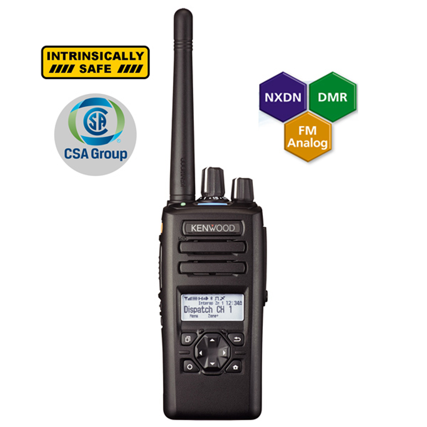 Kenwood NX-3320-ISCK2 UHF 400-520MHz 260CH Intrínseco Digital DMR o NXDN 5W Radio portátil con pantalla y teclado standard, GPS, Bluetooth, IP67 (A pedido por importación) Precio con iva incluido 1