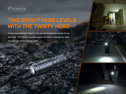 Linterna Fenix E02R, con 200 lúmenes. Ilumina a 49 metros de distancia. Dura hasta 6,5 horas por carga